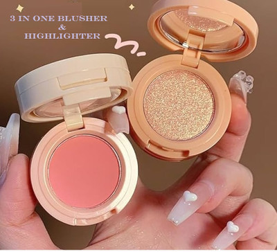 Vyomiris Blush Highlighter & Contour Palette 3 in 1 Makeup Powder Set(Multicolour)