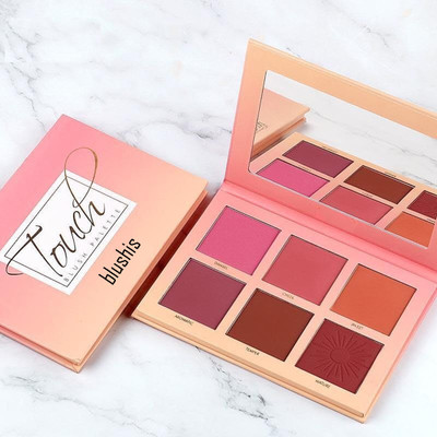 BLUSHIS Makeup Blush Red disk 6 Colors Cheek Touch Blusher Palette High Quality(Multicolour)