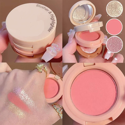 BLUEMERMAID 3 In 1 Highlighter Blush Eyeshadow Multifunctional Face Makeup Palette(MULTICOLOR)