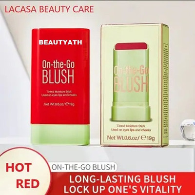 BEAUTYATH On The Go Blush Stick |Natural 2-in-1 Multi-Use (Hot Red)(Hot Red)