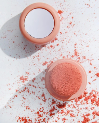 GABBU best Puff Blush - Buildable & Blendable With Puff Applicator & Mirror(peach)