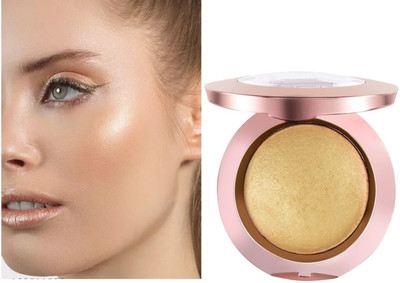 DARYUE Best golden Baked Blusher Highly Pigmented Formula, Long-Lasting, Illuminating(golden)