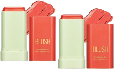 AFARAXIA New Blush Stick set with Soft Cream and lightwet texture(Light orange)