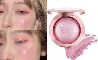 DARVING Best Face Smooth Shine Baked Highlighter & Blusher(pink)