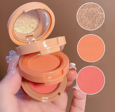 FLORERO Lip & Tint Blush Baked Blusher Highlighter Lips Eyes Cheek Makeup Palette(Multicolor)