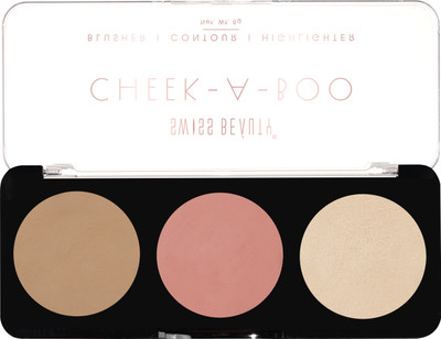 SWISS BEAUTY Cheek- A- Boo Face Palette -01 with Blusher , Contour and Highlighter(01)