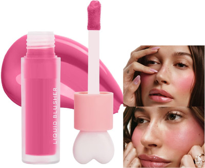 Jiwoo Matte Finish Liquid Blush Waterproof Blusher Cheek and Lip Stains(deep pink)