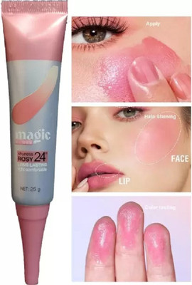 EVERERIN 3 in 1 blusher Matte Finish Highly Pigmented Long-Lasting Formula(Glowing Pink)