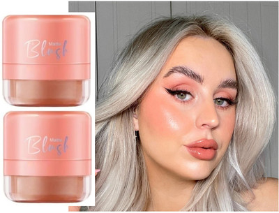 Latixmat 3D Powder Matte Blush Soft Light Mushroom Blush Combo Easy to Blend Makeup(Tea Rose)