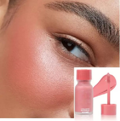 HUZURLU 3in1 Mousse liquid blush for cheeks + lips + eyes | lightweight | longlasting(PEACHYPINK)