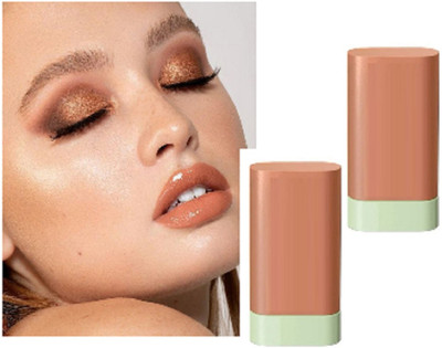 Emijun Blush Stick Shadow Lips Cheek Blusher Creamy COMBO(BROWN)