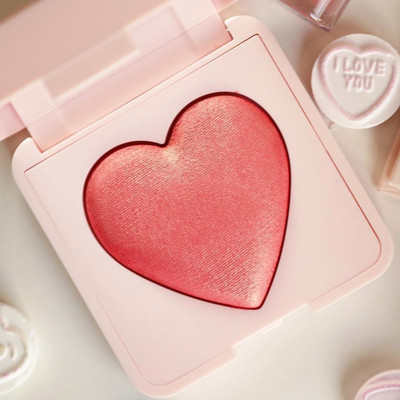 Jiwoo Heart Shape Blush Stick Cream Blush Long Lasting Lip Eye Blush(orange)