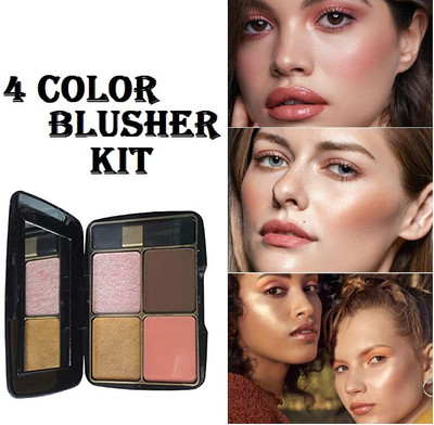 BLUEMERMAID MATTE SHIMMER POCKET SIZE 4 COLOR BLUSHER KIT(MULTI COLOR)