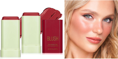 tanvi27 3 in 1 Cheeks Lips Eyes, Moisturing Face Blush Multi-Use Tint for All Skin Tones(CROAL RED)