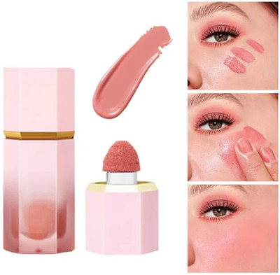 DARVING Natural Face-Fixing Matte Concealer Dual-Purpose Sponge Blush Liquid(PINK)