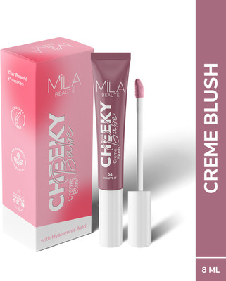 MILA BEAUTÉ Cheeky Babe Cream Blush With Hyaluronic Acid I Dewy & Radiant Matt Finish(Mauve It)