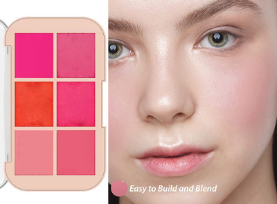 ADJD 6 Colors Cheek Touch Blusher Palette High Quality(Multicolor)