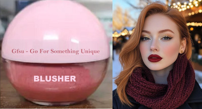 GFSU - GO FOR SOMETHING UNIQUE BEST PERFECT MAKEUP BEST PINK COLOR BLUSHER POWDER(ROSE RED)