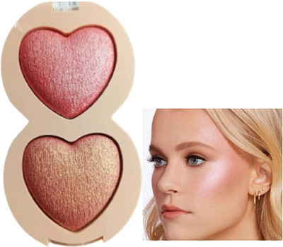 Jiwoo New Matte & shimmer pressed pink blusher with highlighter palette(muliti color)