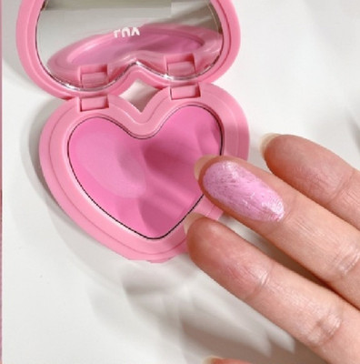 THTC 3 in 1 Lip & Cheek & Eye Heart Shape Blush(bright pink)