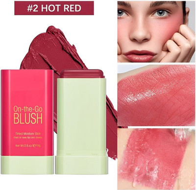 KENZY Multi-Use Makeup Blush Stick, Cream Blush Stick(HOT RED)