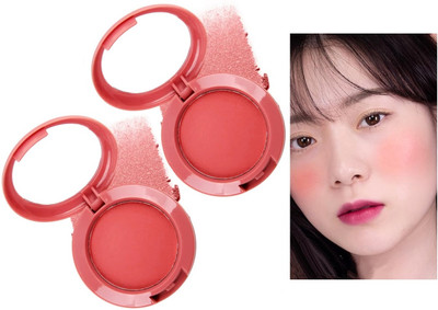 tanvi27 Long-lasting Oil-control Facial Multi-Function Velvet Peach Orange Blusher(PEACH ORANGE)