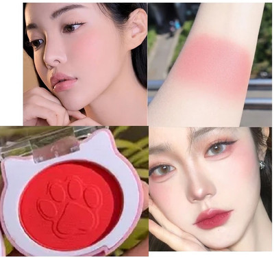 AFARAXIA New Pressed Powder Face Blusher, Highly Pigmented & Long Lasting2(Rose red)