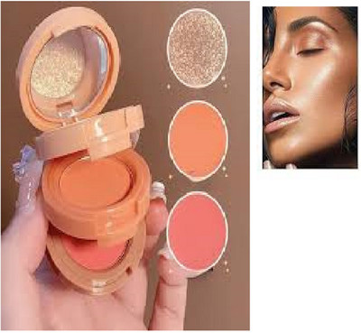 Lui Pui face blusher highlighter mini palette pack of 1(multicolor)
