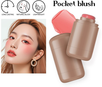 REIMICHI Cream Blush Stick - Multi-Use Makeup Stick for Cheeks and Lips(PEACHY RED)