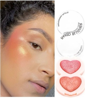 Latixmat 2 in 1 Baked Blusher for Makeup Long-Lasting, Shimmering Blush(Multicolor)