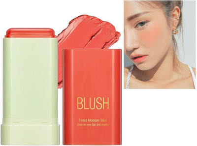 HUZURLU Best Soft Creamy Blush Waterproof Hydrating Solid Natural Moisture Smooth skin(Orange)