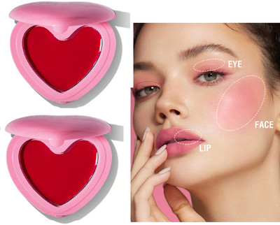 Latixmat Combo Soft Cream Blush Face Blush Long-Wearing Red Smudge Proof(Red)