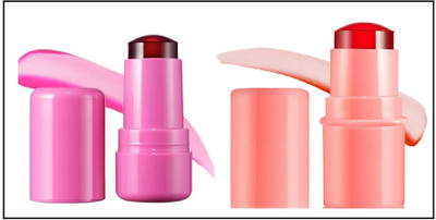 Neycare pink with orange new stick blusher multi use 3 in 1 pack of 2(orange, pink)