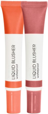 MYEONG Liquid Blusher Effortless Glow & Long-Lasting, Easy To Blend Combo(Orange, Coral Pink)