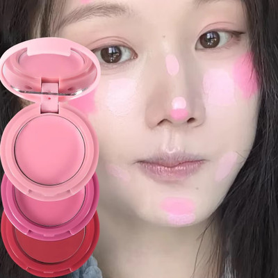 MYEONG 3 in 1 Lip & Cheek Cream Tint Matte Mousse Solid Lip Gloss Cheek Blush Cream Lip Stain(3 g)
