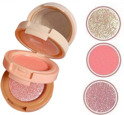BLUEMERMAID MINI 3 IN 1 BLUSH & HIGHLIGHTER FOR WOMEN(MULTI COLOR)