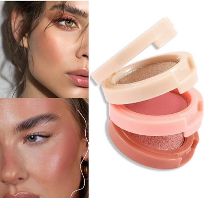 SILDUST BEST 3 IN 1 BLUSHER & HIGHLIGHTER KIT(MULTICOLOR)