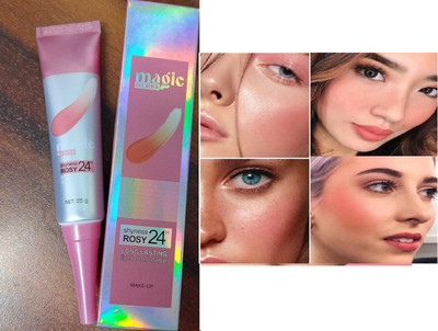 YAWI New Waterproof Matte Finish Cream Liquid Blusher(White)