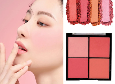 KAIASHA MATTE FINISH LOOK WATERPROOF 4 IN 1 MAKE UP BLUSHER PALETTE(MULITCOLOR)