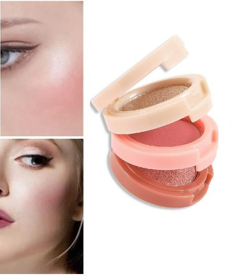 SILDUST PROFESSIONAL BEST 3 IN 1 BLUSHER & HIGHLIGHTER KIT(MULTICOLOR)