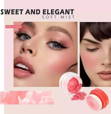 GFSU - GO FOR SOMETHING UNIQUE Powder Blush Air Cushion Blush, Natural Blusher for Cheeks(peach red)