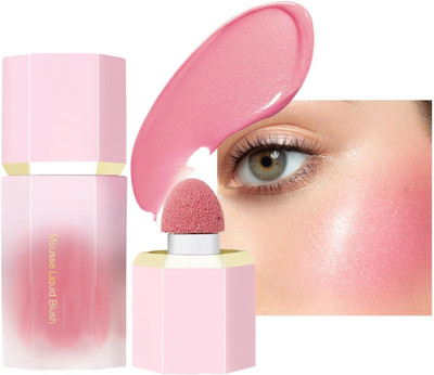 manasona 3 IN 1 liquid blusher for cheeks lips and eyes, liquid matte mousse pink blusher(PEACH PINK)