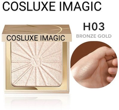 COSLUXE IMAGIC Brightening Highlighter Cheek Blush Palette Professional Brighten Smooth(Oil-Control Natural Pressed Makeup Highlighter H03 - BRONZE GOLD)