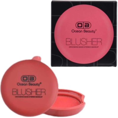 OCEAN BEAUTY Professional Waterproof Matte Finish Baked Blusher Powder Pact Palette(Red)