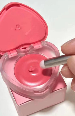 Color Castle Heart Shape Blush With Brush Applicator 3 in 1 Lip & Cheek & Eye Tint(Pink Popsicle)