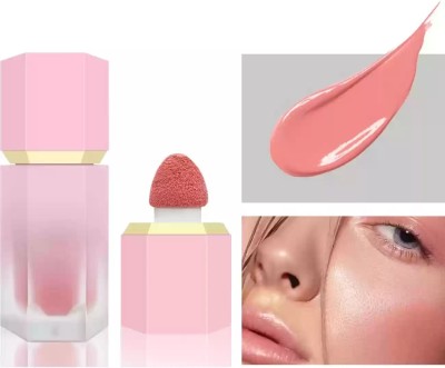 HUZURLU Matte Finish Velvet Liquid Blush Waterproof Blusher Soft Cream Makeup(PEACH PINK)