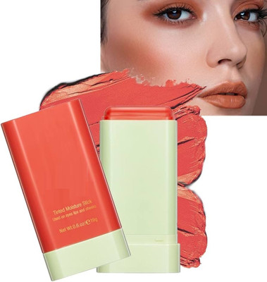 REIMICHI Best Cream Blush Stick Multi-Use Makeup Stick for Cheeks and Lips with Hydrating(Light orange)