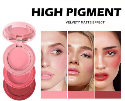 GABBU 3-in-1 cream tint creamy matte blusher for cheeks eyes lip and cheek tint.(MULTICOLOUR)
