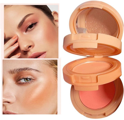 NADJA 3 In 1 Matte Highlighter Blush Palette Pearly Blusher Shimmer(MULTICOLOR)