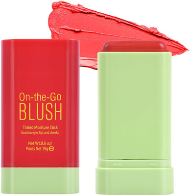 MYEONG Blush Stick for Cheeks & Lips, Blendable Long-Lasting Multi-Use Stick(Red)